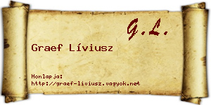 Graef Líviusz névjegykártya